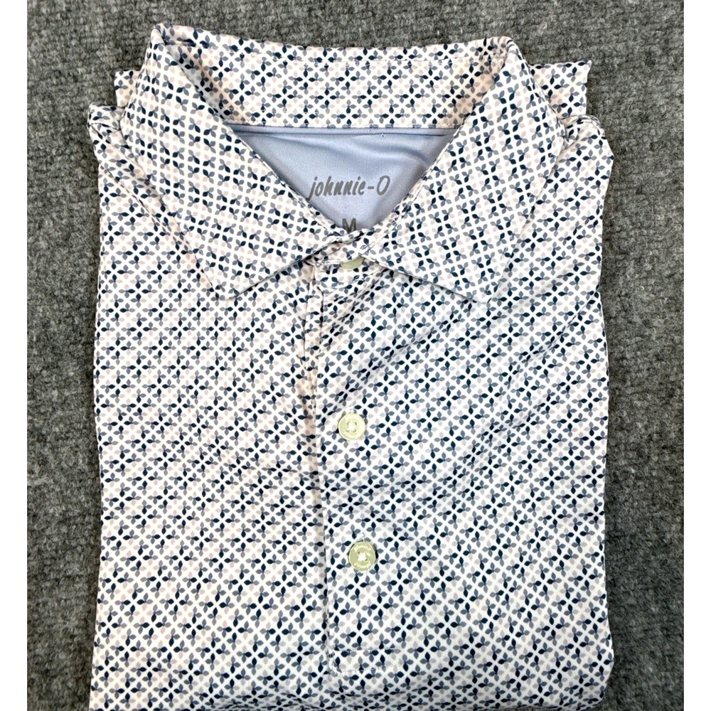 Johnnie-O Waverly Mens Medium Seal Blue Prep-Performance Polo Shirt
